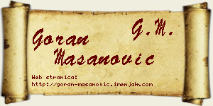 Goran Mašanović vizit kartica